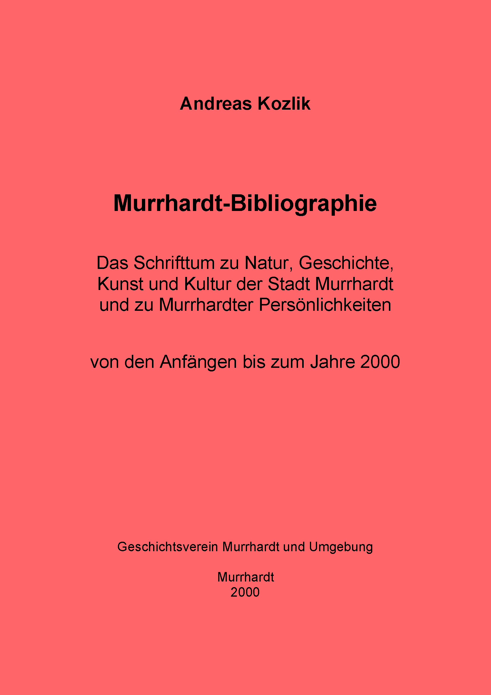 Murrhardt-Bibliographie