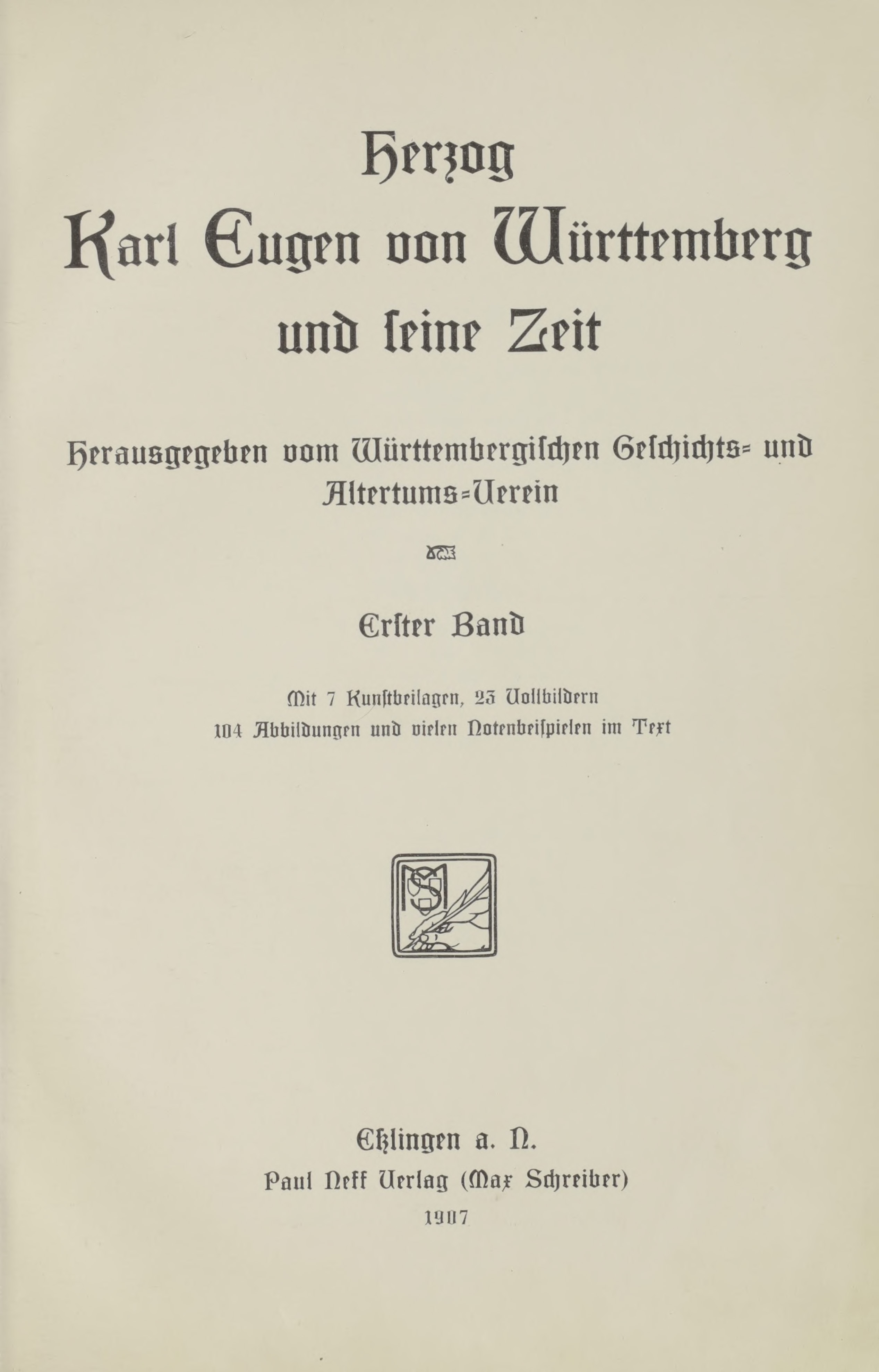 Herzog Karl Eugen von Württemberg und seine Zeit